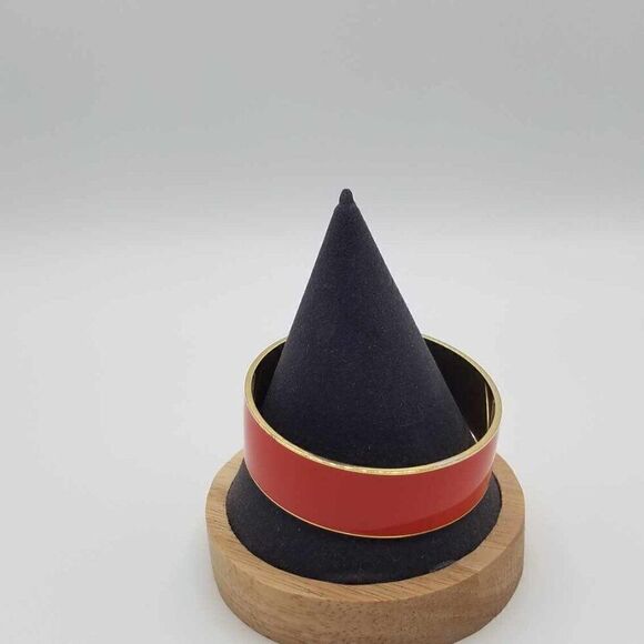 J Crew Red Enamel Brass Bangle Bracelet - Picture 6 of 6